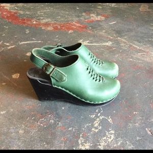 No. 6 olive green clogs